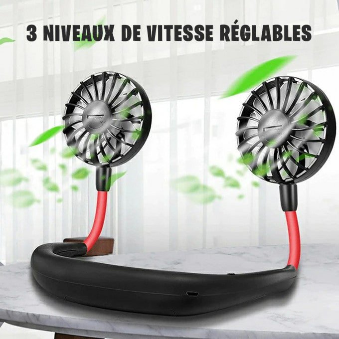 Ventilateur Portable De Cou Avec Batterie Rechargeable Par Usb